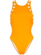 Solid & Striped Jackie Eyelet Detail Swimsuit - Orange