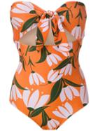Adriana Degreas Printed Tie Knot Swimsuit - Orange