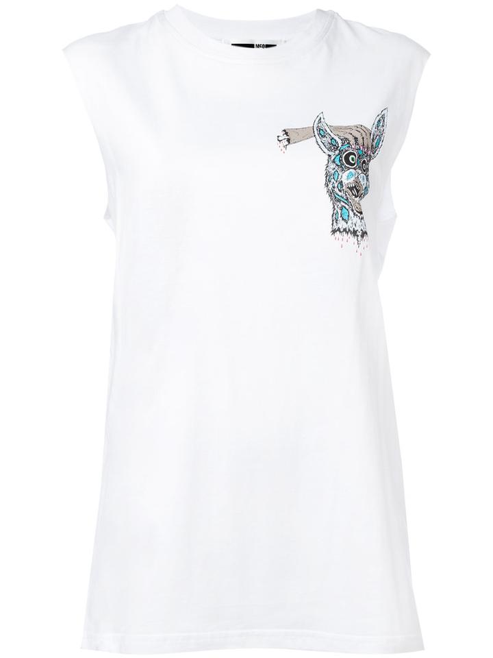 Mcq Alexander Mcqueen Print Top, Women's, Size: Small, White, Cotton