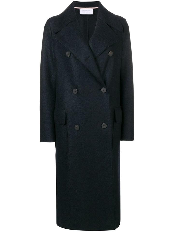 Harris Wharf London Boxy Double-breasted Coat - Blue