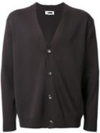 H Beauty & Youth. Dropped Shoulder V-neck Cardigan, Men's, Size: Medium, Brown, Wool