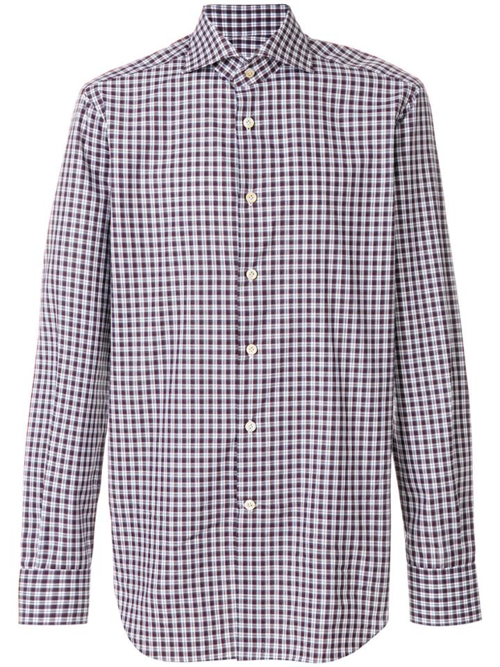 Kiton Plaid Classic Shirt - Brown