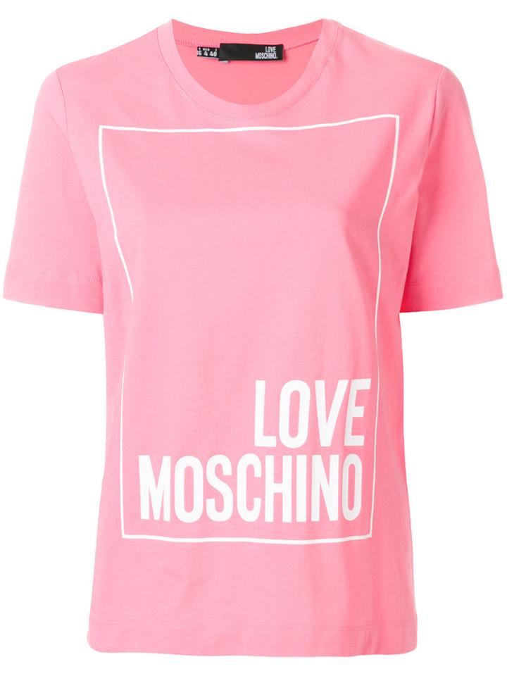 Love Moschino Front Logo Loose T-shirt - Pink & Purple
