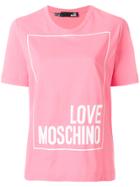 Love Moschino Front Logo Loose T-shirt - Pink & Purple