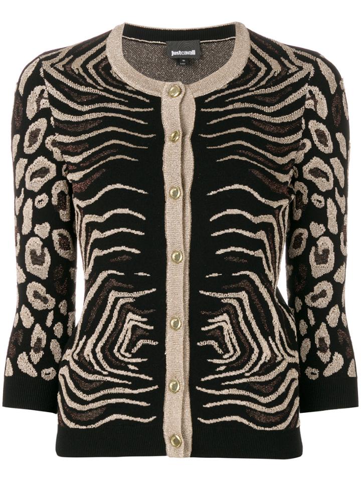 Just Cavalli Animal Pattern Cardigan - Black