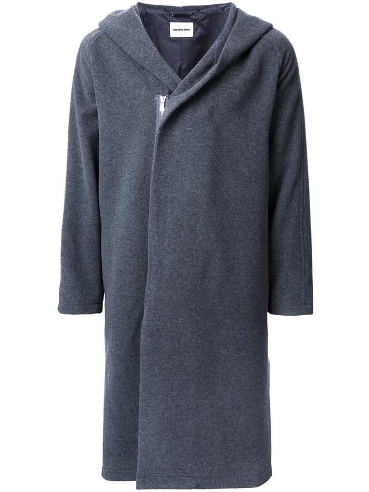 Monkey Time Hooded Coat, Men's, Size: Large, Grey, Wool