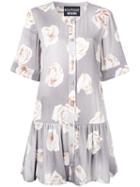 Boutique Moschino - Floral Print Dress - Women - Rayon - 46, Grey, Rayon