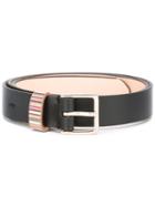 Paul Smith Striped Detail Belt, Women's, Size: 85, Black, Leather/brass