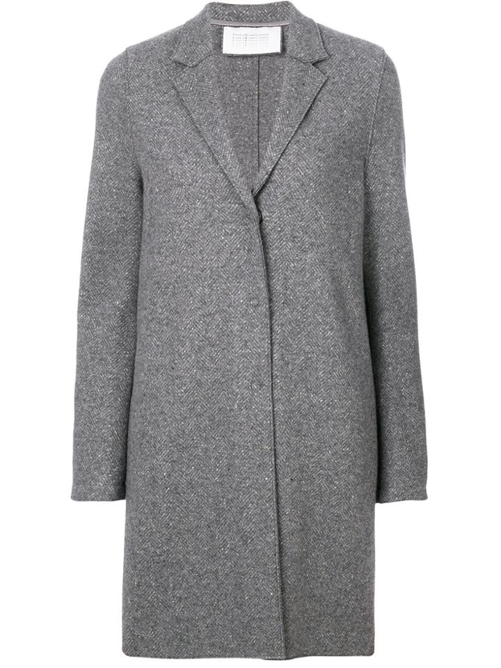 Harris Wharf London Dongel Herringbone Cocoon Coat - Grey