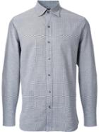 Kent & Curwen Houndstooth Print Poplin Shirt, Men's, Size: Medium, Grey, Cotton