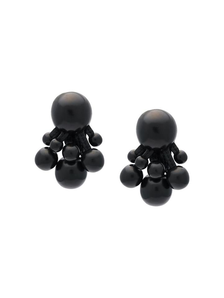 Monies Tassel Bead Clip On Earrings, Women's, Black