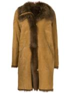 Closed Shearling Coat - Brown