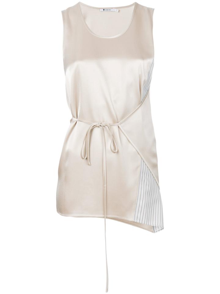 T By Alexander Wang Asymmetric Tie-front Tank Top - Nude & Neutrals