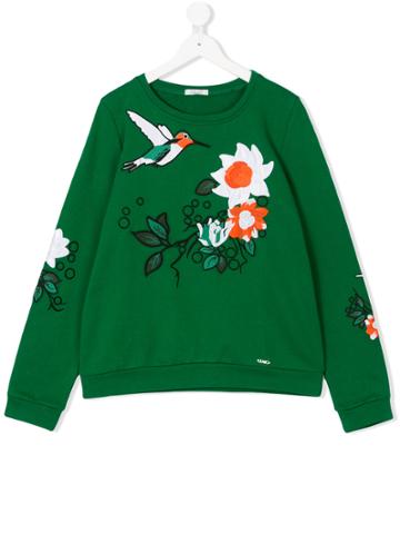Liu Jo Kids Teen Embroidered Sweater - Green