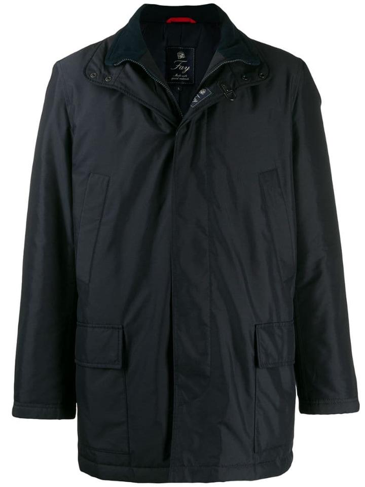 Fay Padded High-neck Jacket - Blue