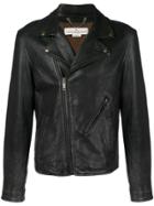 Golden Goose Deluxe Brand Off-centre Zipped Biker Jacket - Black
