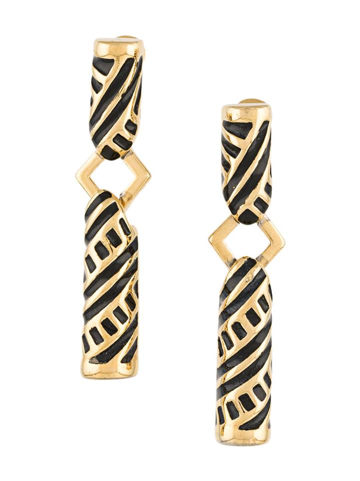 Monet Pre-owned 1980s Geometric Pendant Earrings - Gold