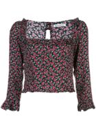 Reformation Barb Floral-print Top - Black