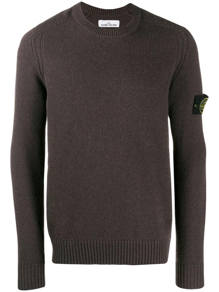 Stone Island Logo Patch Sweatshirt - Brown