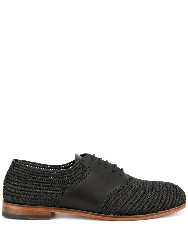 Casablanca Woven Lace-up Shoes - Black
