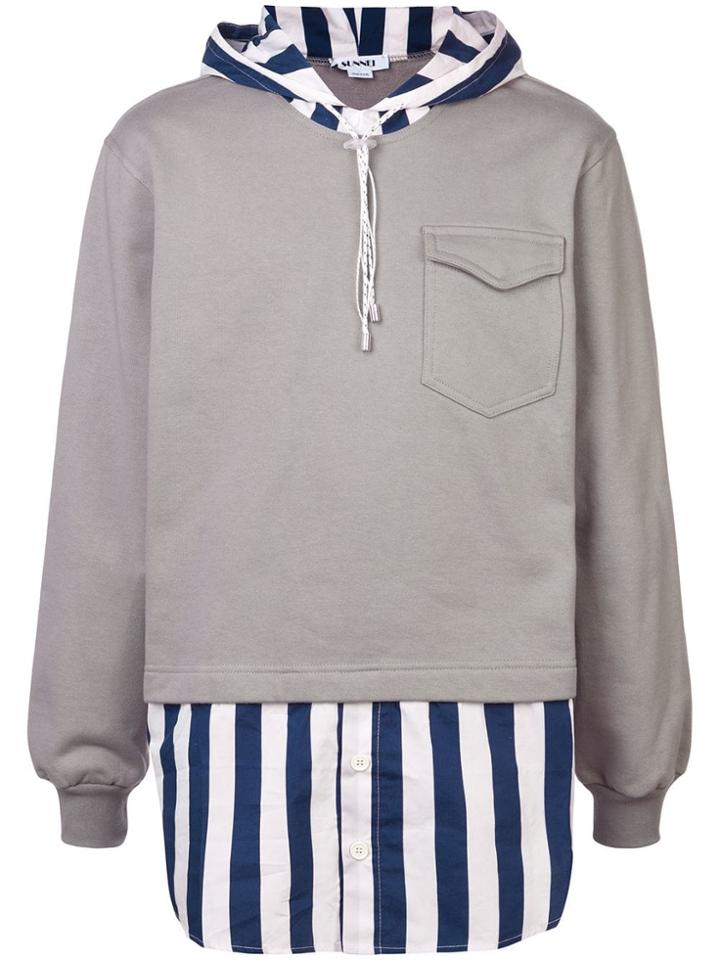 Sunnei Striped Hoodie - Grey