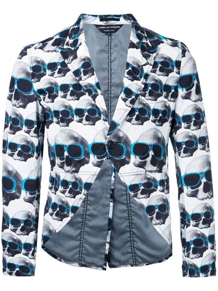 Comme Des Garçons Pre-owned Skull Print Jacket And Short Set - White