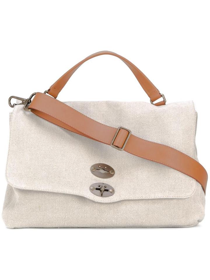 Zanellato Medium Shoulder Bag, Men's, Nude/neutrals, Canvas