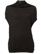 Rick Owens Funnel Neck Knit Top, Women's, Size: Medium, Black, Cashmere