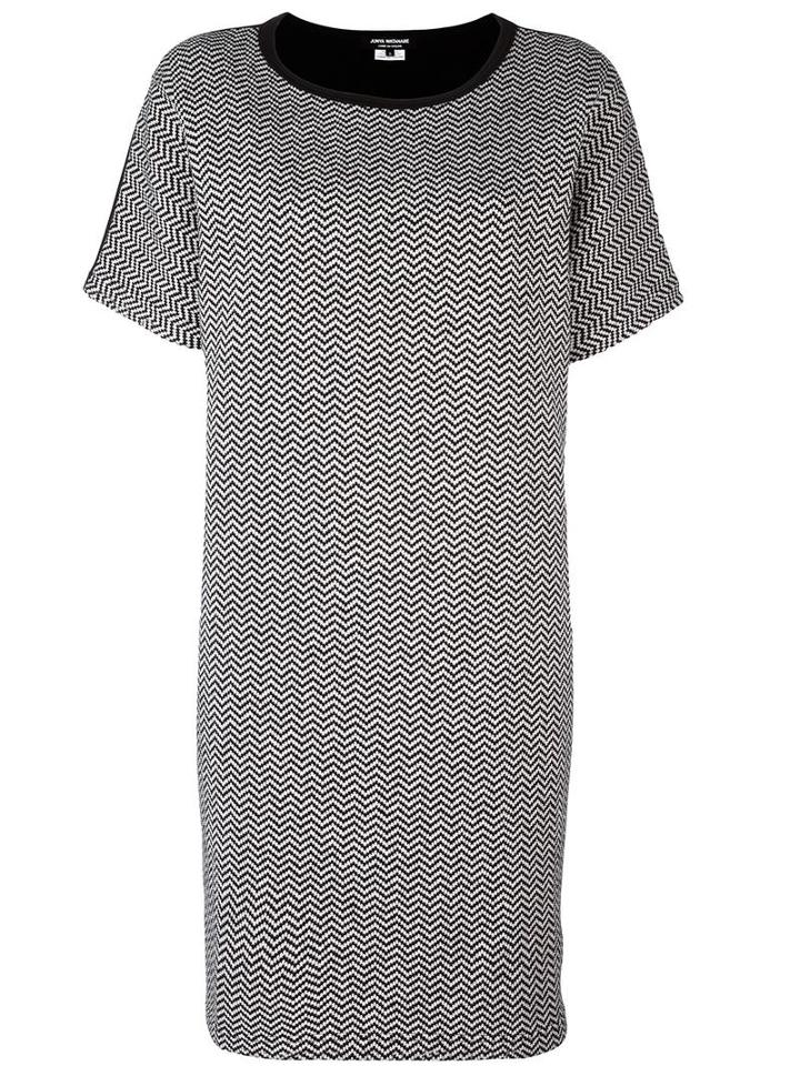 Junya Watanabe Comme Des Garçons Contrast Back T-shirt Dress, Women's, Size: Small, Black, Nylon/polyester/wool/cotton