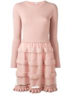 Red Valentino Tulle Detail Knit Dress