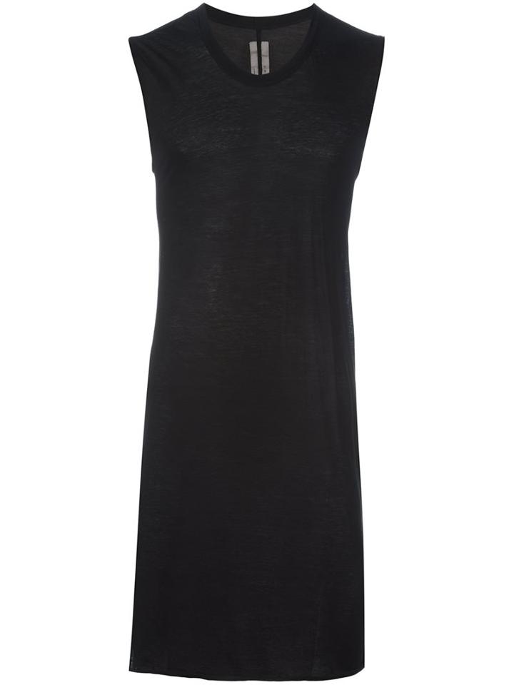 Rick Owens Long Tank Top, Men's, Size: Medium, Black, Cotton
