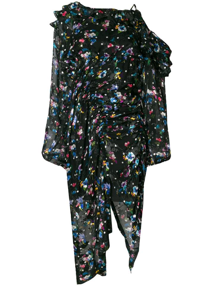 Preen By Thornton Bregazzi Cosmos Asymmetric Floral Dress -