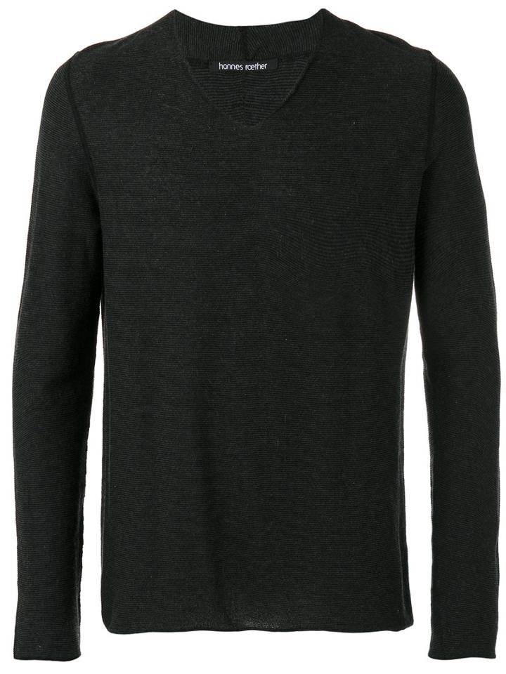 Hannes Roether - V-neck Sweater - Men - Cotton/cashmere - M, Black, Cotton/cashmere