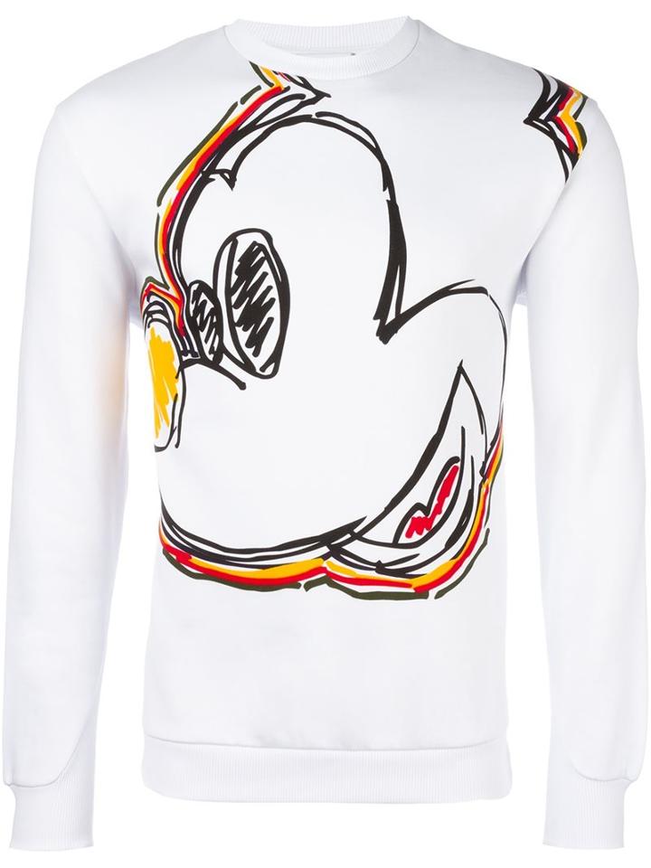 Iceberg 'mikey Mouse' Sweatshirt, Men's, Size: Small, White, Cotton