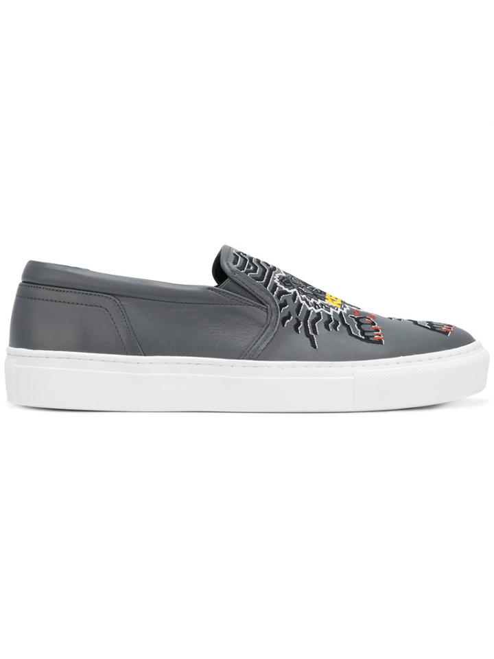 Kenzo Tiger Slip-on Sneakers - Grey