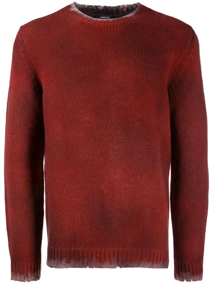 Avant Toi Crew Neck Jumper - Red