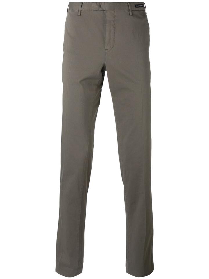 Pt01 - Skinny Tailored Trousers - Men - Silk/cotton/spandex/elastane - 52, Brown, Silk/cotton/spandex/elastane