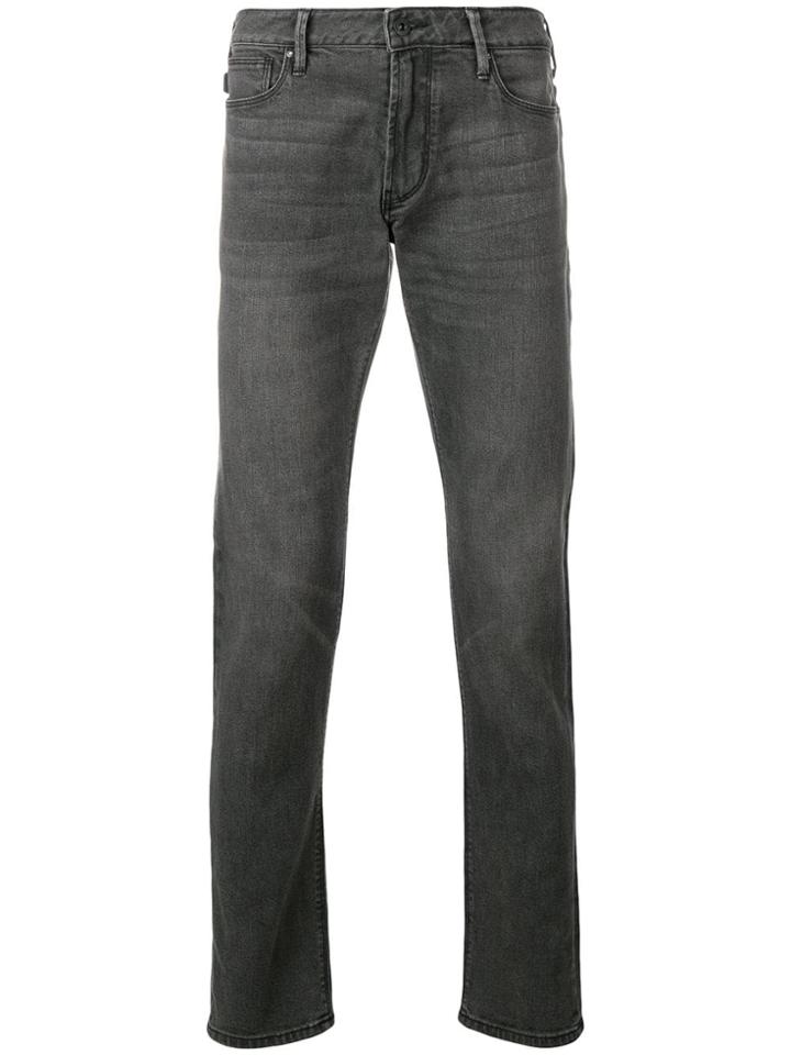 Emporio Armani Washed Slim Jeans - Grey
