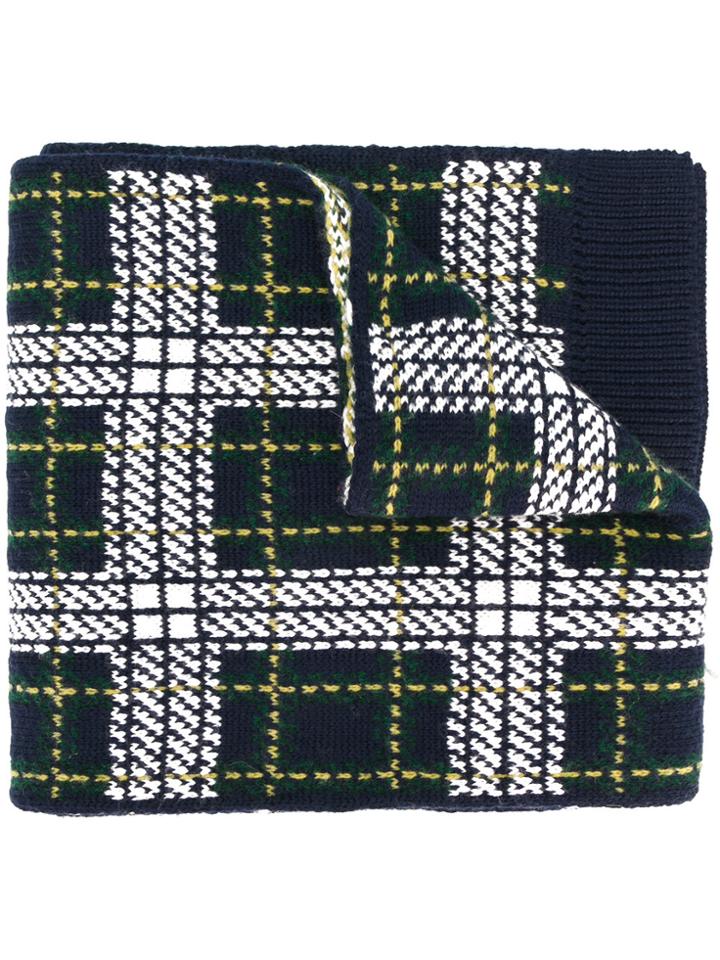 Bally Tartan Knit Scarf - Green