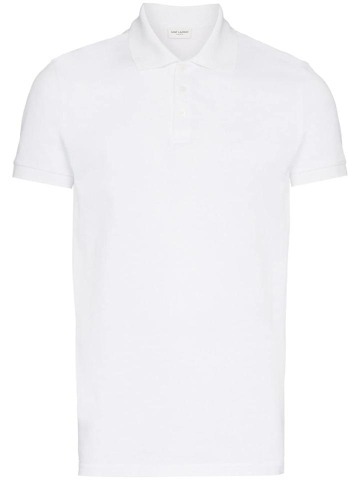 Saint Laurent Short-sleeve Polo Top - White