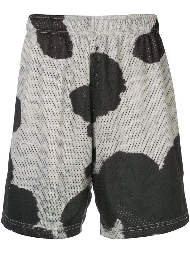 John Elliott Cow Print Track Shorts - Brown