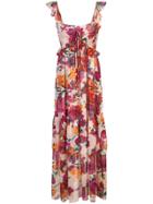 Misa Los Angeles Ruffled Floral Dress - Multicolour