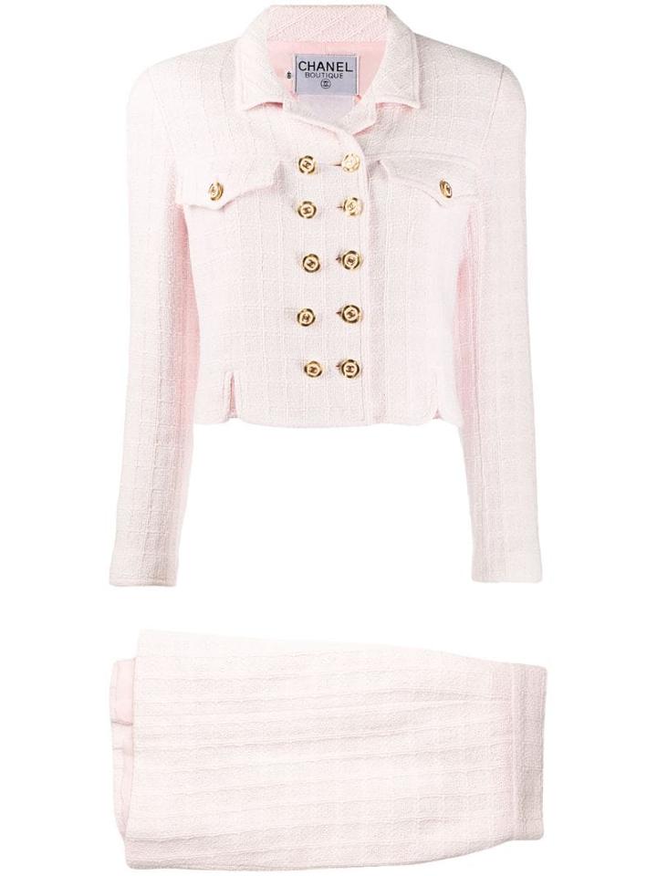 Chanel Pre-owned Tweed Jacket And Skirt Suit - Pink