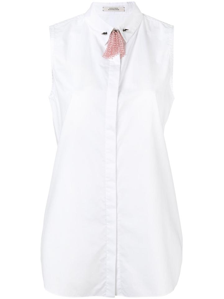 Dorothee Schumacher Beaded-tassel Sleeveless Shirt - White