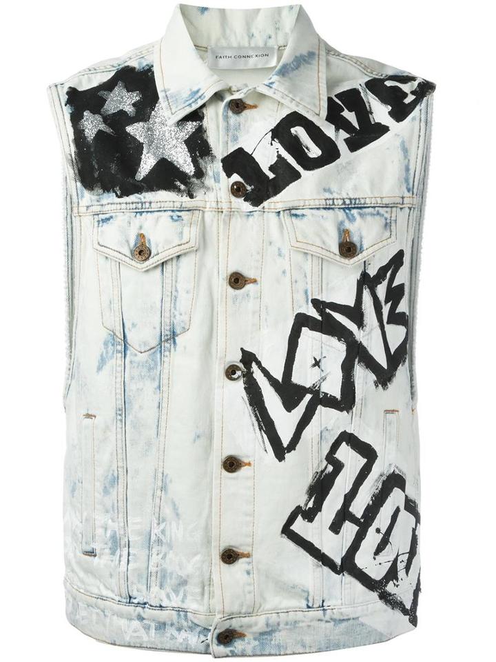 Faith Connexion 'do It' Denim Vest, Men's, Size: Small, Nude/neutrals, Cotton