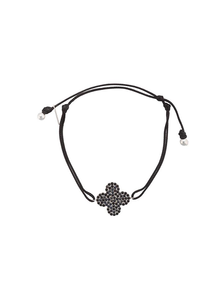 Hues Clover Pendant Bracelet - Black