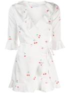Chiara Ferragni Cherry Wrap Mini Dress - White