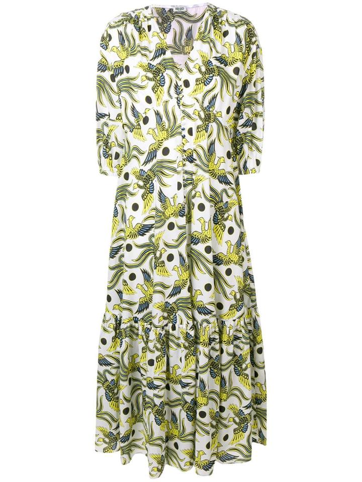 Kenzo Flying Phoenix Maxi Dress - White