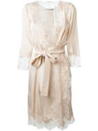 Ermanno Scervino Lace Detail Wrap Dress, Women's, Size: 44, Pink/purple, Silk/spandex/elastane/polyamide