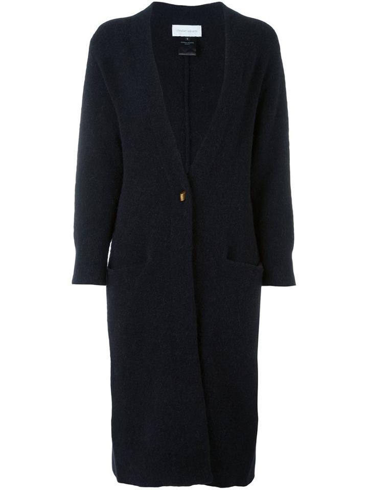 Christian Wijnants 'kody' Cardi-coat, Women's, Size: Small, Blue, Nylon/spandex/elastane/mohair/alpaca
